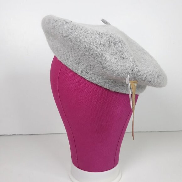 NWT Francesca's K.I.T by EG Wool Beret Gray French Coquette Girl OSFM - Picture 4 of 6